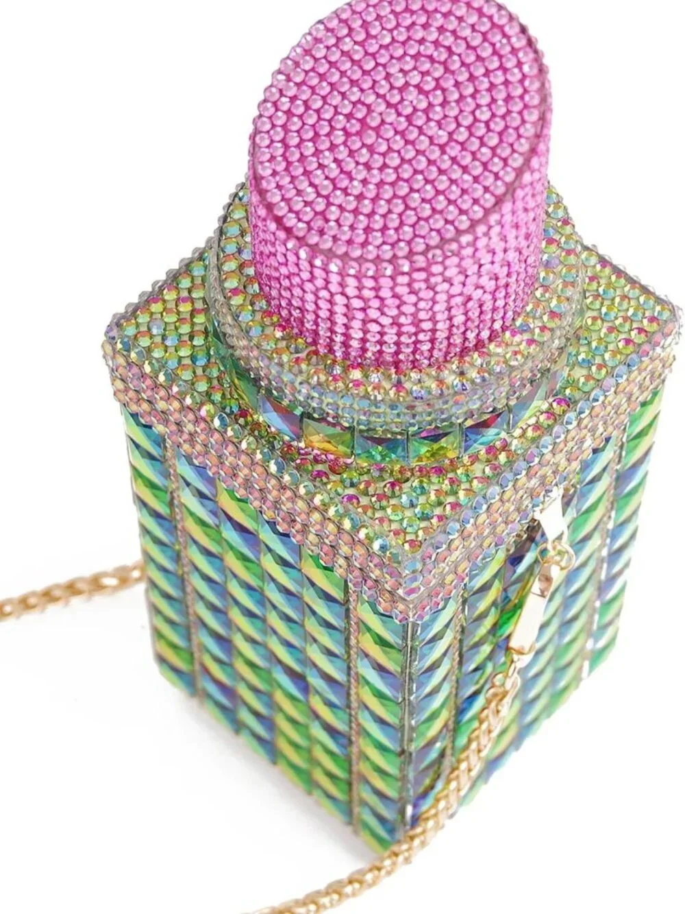 Sparkly Rhinestone Crystal Evening Clutch Bag | Lipstick Shape Purse for Parties